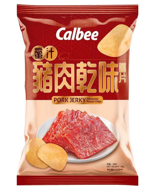 pork jerky flavored chips 68gr