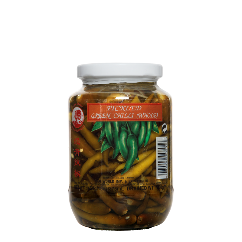 pickled green chilli 454gr