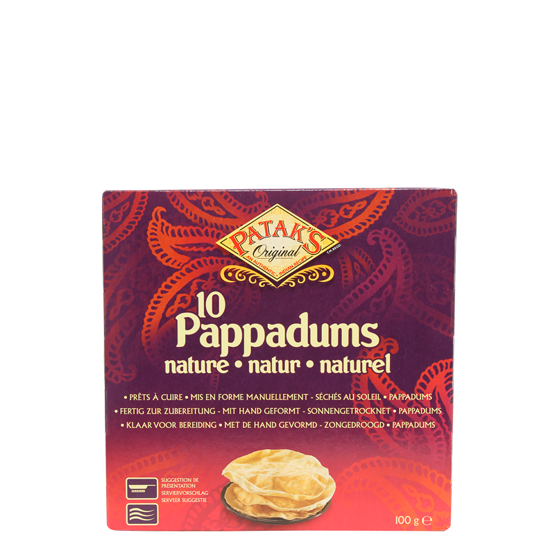 pappadums naturel 100gr